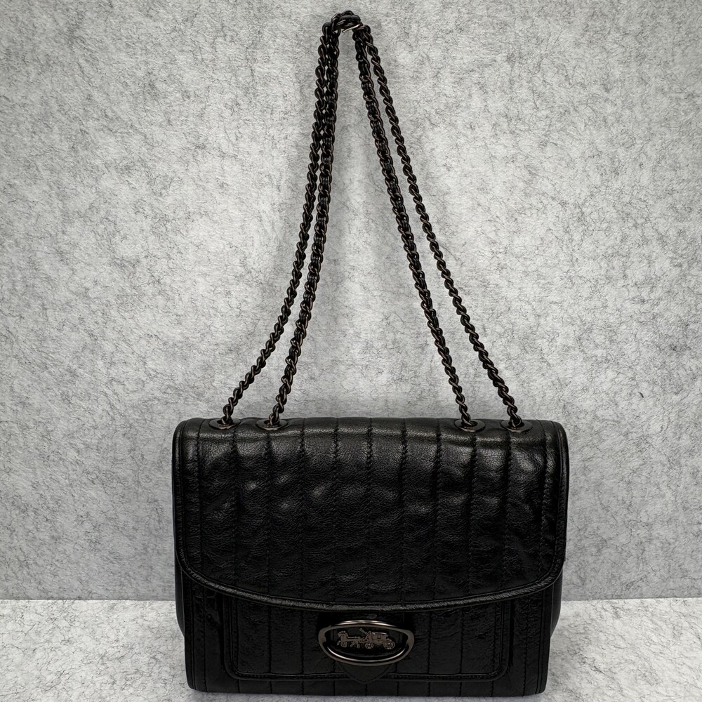 COACH Melody 29 Quilted Leather Shoulder Bag – Black (Style 79242) - EUC